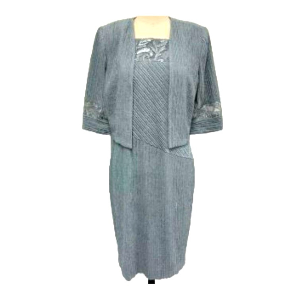 Brianna Milay Women's SleevelessTextured Knit Dress CoordinatingJacket 14 NWT